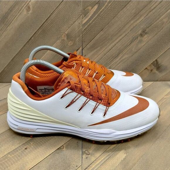 Nike Texas Longhorns Lunar Control 4 Golf Shoes Womens Size 9 White Orange - Picture 3 of 9